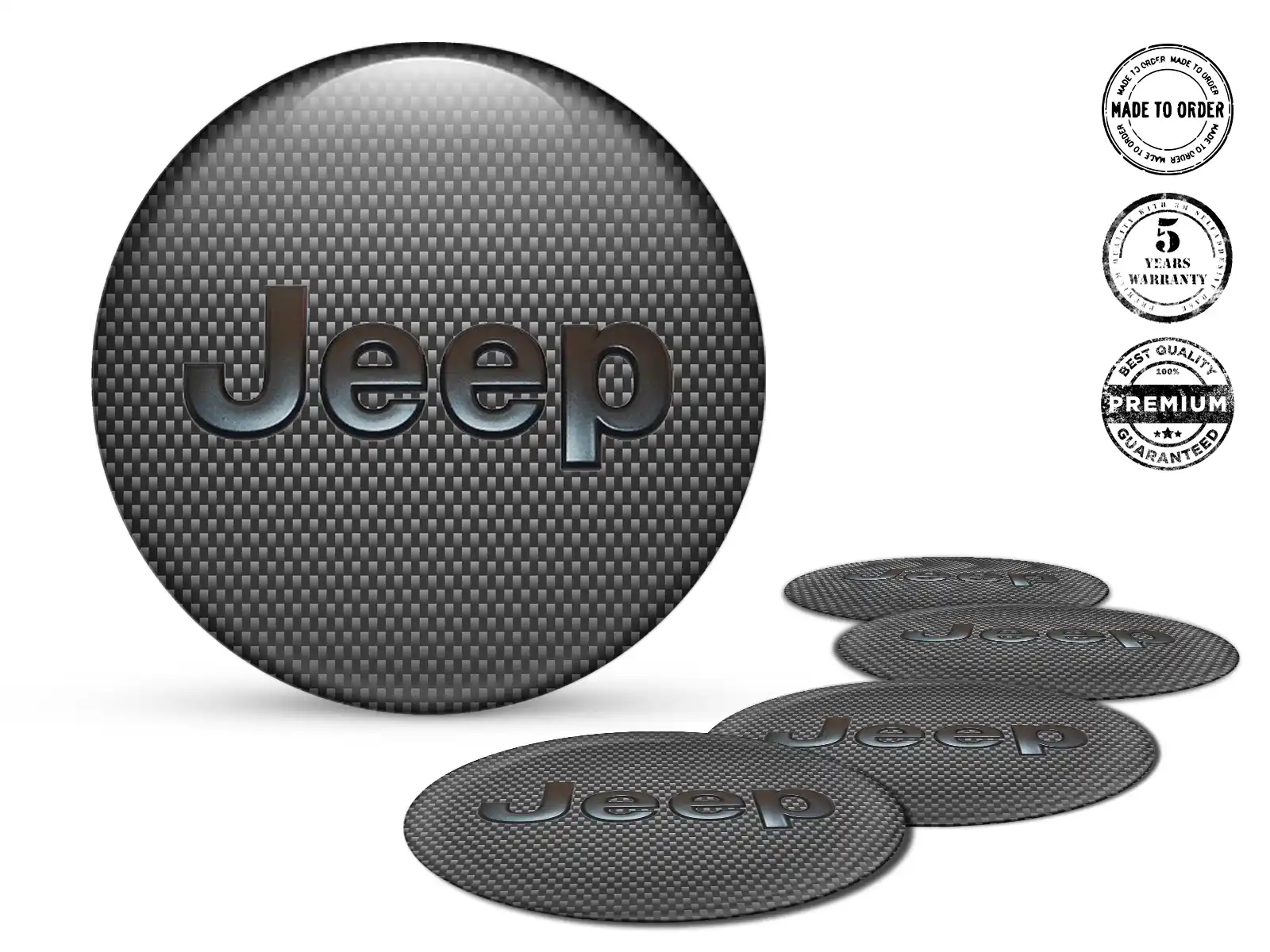 Jeep Style Cache-Moyeu Bombé Étiquettes de Qualité